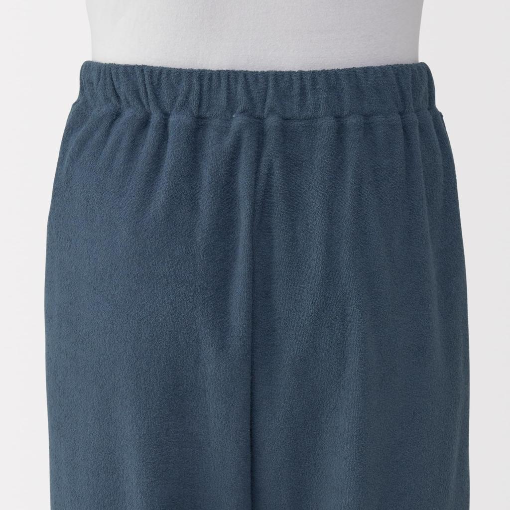 MUJI Домашняя одежда, которую можно носить, Размер L, Мужская, Полотенце, Двусторонняя плитка, Комплект с полурукавом, Темно-синий, (FB0ZGA5A)