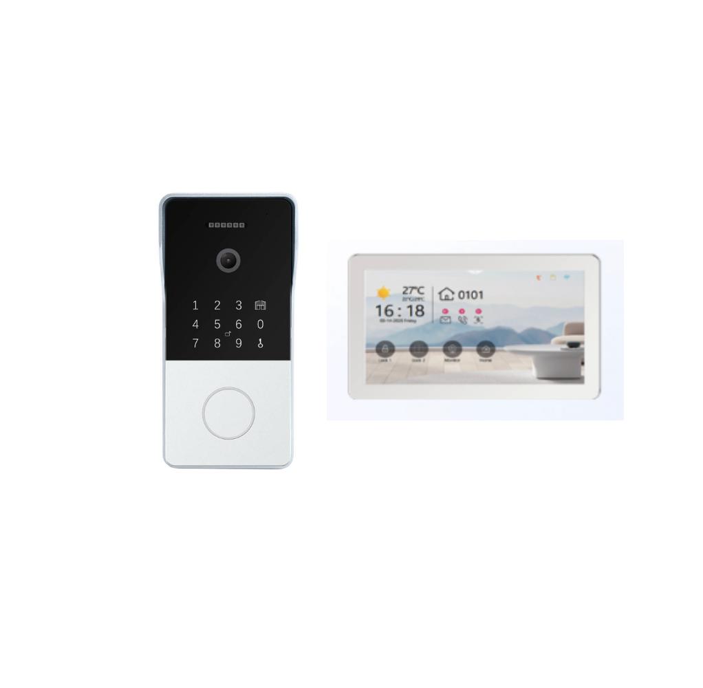 Hiwink Smart Villa Door Entry System with 2K Waterproof Doorbell Camera 7'' Touch Screen Indoor Monitor Compatible with Tuya