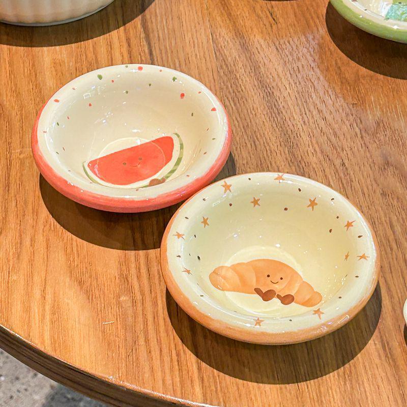Cute Cartoon Ceramic Pet Bowl: Anti-Spill Design for Cat & Dog Food or Water
