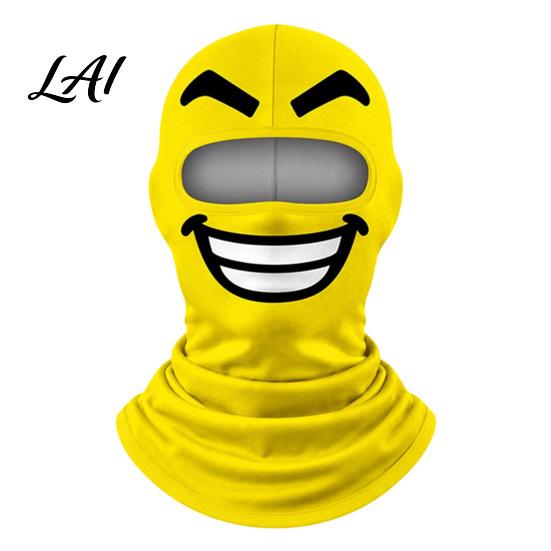 Digital Print Mask Funny Expression Balaclava Ski Mask Windproof Face with Dust Proof Cycling Neck Gaiter Winter Full Hood for Skiing Snowboarding