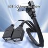 Двойной USB-разветвитель Кабель 1 штекер на 2 гнезда Удлинитель питания 90 градусов 480 Мбит/с Передача Для компьютера Автомобильное использование