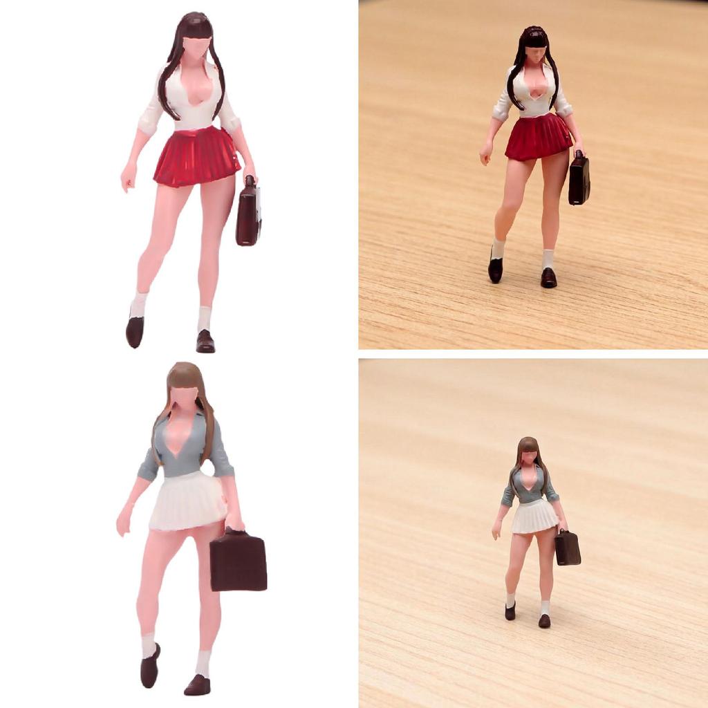 Фигурка девушки 1/64 Смоляные фигурки Персонаж Миниатюрные люди Модель Макет песочного стола Украшение Микро