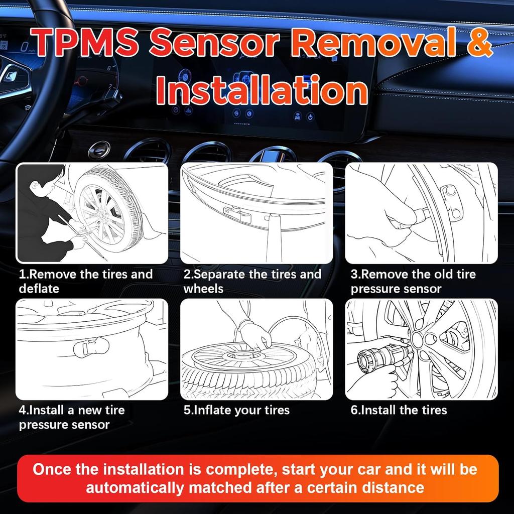 Set Of 4 TPMS Tire Pressure Monitoring System Sensor 433MHz Compatible With Jeep Wrangler JK Dodge Ram Charger Replacement For 56029398AB 68142397AA