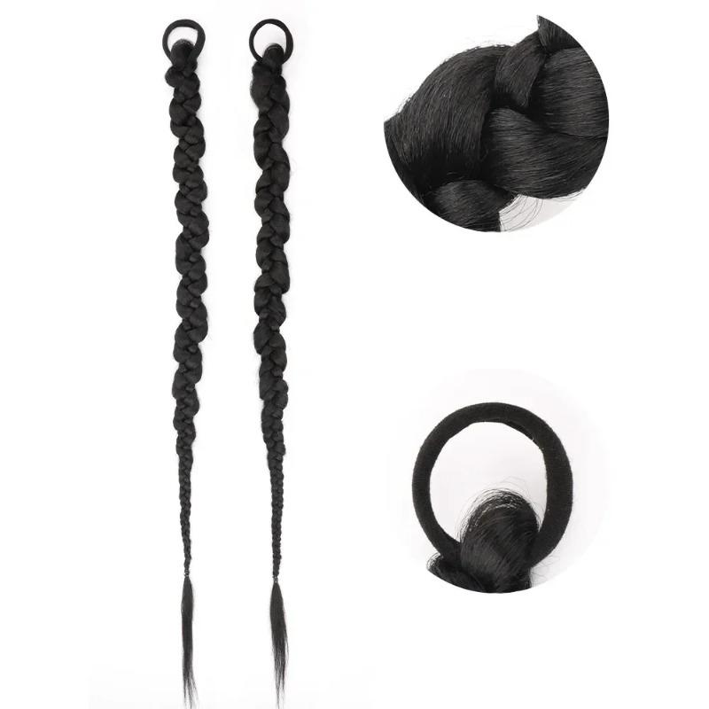 Имитация хвоста Синтетический парик для женщин Милый Крутой Повседневный Боксерские косы Аксессуары Косы Легко носить Парик-хвост 70 см