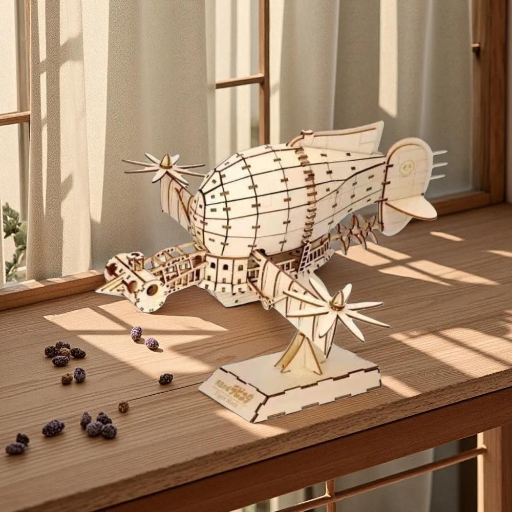 OUZEY 3D Деревянная головоломка Пираты неба Дирижабль Мотылек Дирижабль, Набор деревянных блоков для сборки Украшение, Коллекционный Аниме Подарок