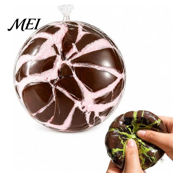Soft Squeeze Toy Wax Cracking Ball Toy, Crispy Chocolate Stress Relief Portable Slow Rising Fidget with Crackable Texture, Party Favors Anxiety