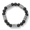 Viking Rune 8mm Lava Stone Bracelet: Retro European and American Style Jewelry
