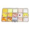 ENN LLC Chirimen Set with Flower Craft 14 10 Pieces Each Yellow Fabric, Pre-Cut Base, Scraps, Colors, (Warm Set)