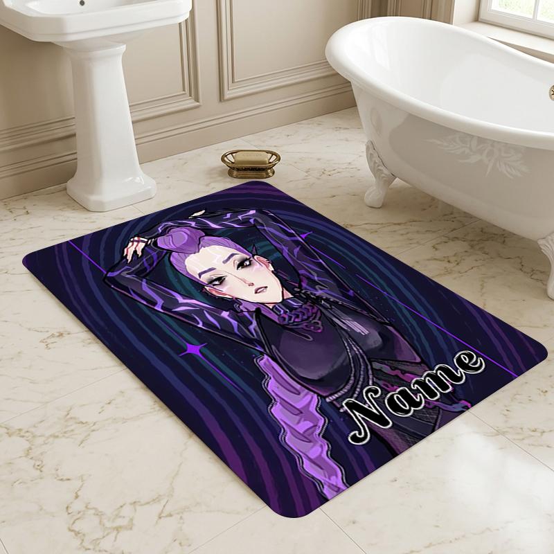 Custom Name Dark Warrior Living Room Non-Slip Area Rug Soft Carpet for Bedroom Kids Playroom Sofa Office Home Decor Doormat