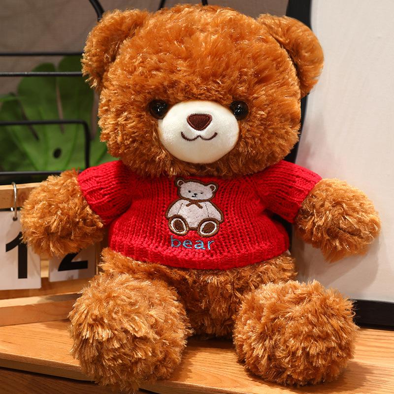 Новый свитер плюшевый мишка кукла милый медведь кукла подарок на день рождения игрушка медведь тряпичная кукла