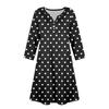 Women's Summer Dress Loose V Neck Three-quarter Sleeve Sundress With Pockets Dress