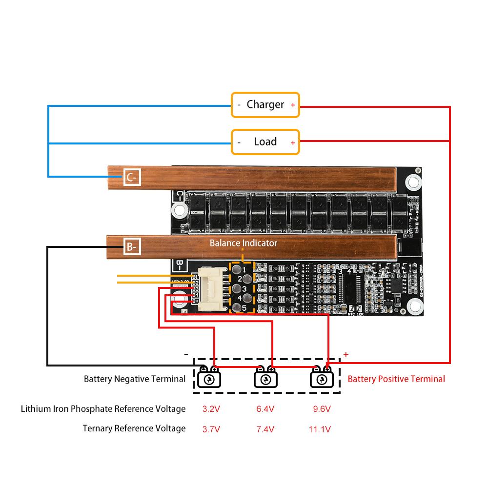 3S 4S 120A Lithium Battery Charger/Discharger Protection Board Battery Management System Same Port Active Equalizer Module