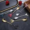Deer Head Shape Stirring Spoon Multifunction Safe 304 Stainless Steel Spoon