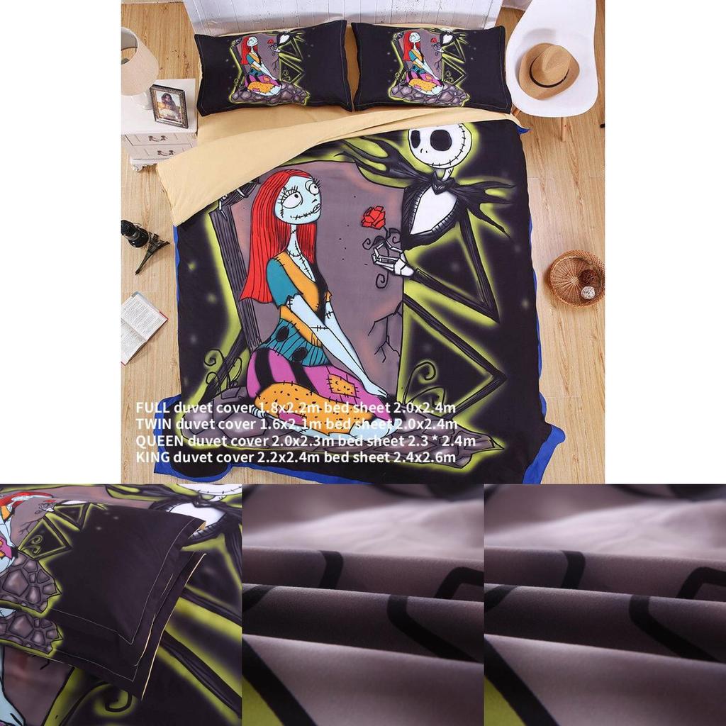 Nightmarish 3d Digital Printed Bedding Set With Character Motifs For European Home Decor