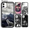 Чехол для телефона Krajews «Вой волка под луной» с рисунком для iPhone 14 6s 7 8 plus X XR XS 11 12 13 pro max Samsung S21 S22ultra