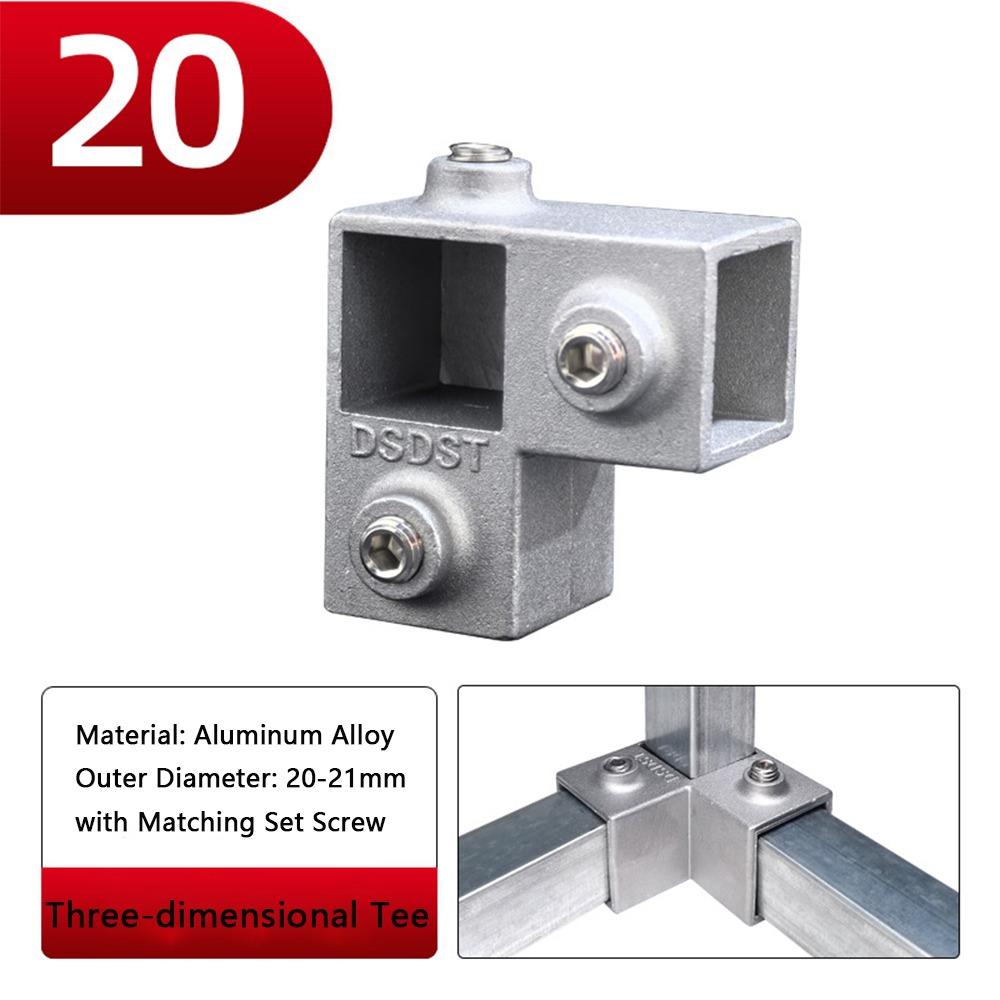 20x20mm Square Tube 25x25mm Aluminum Alloy Aluminum Alloy Elbow Fixed Pipe Clamp Connector Accessories Pipe Fixed Joint