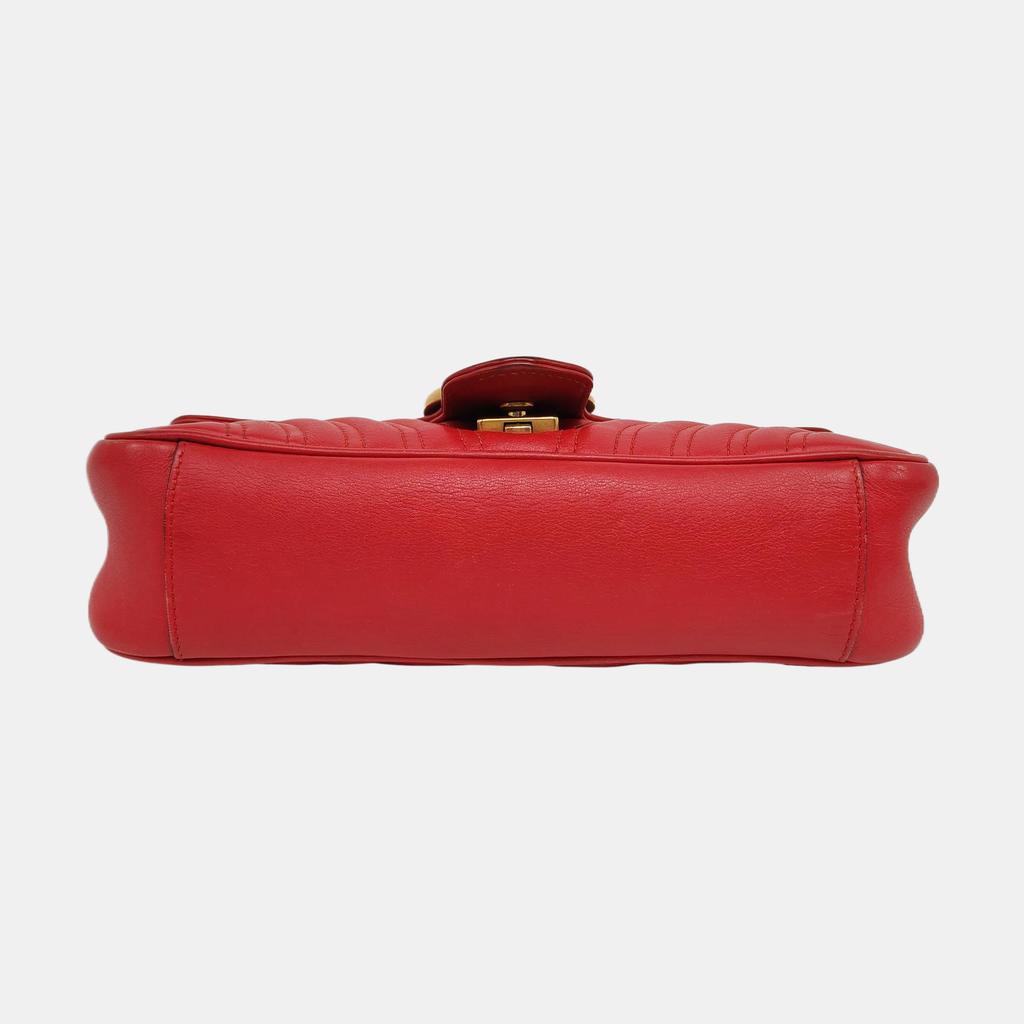[Pre-Owned] Gucci GG Marmont Small Matelassé Shoulder Bag 'Red' - Good #1U6QK3Y