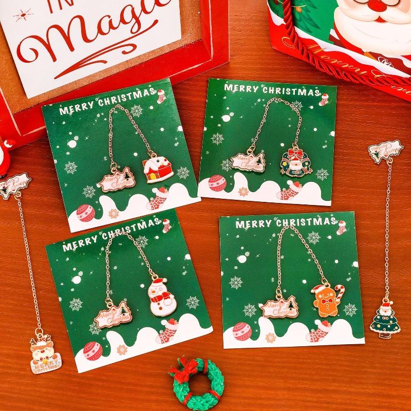 Christmas Metal Pendants, Bookmarks, Cute Christmas Pendants for Students, Book Holders, Christmas Stationery Small Gifts
