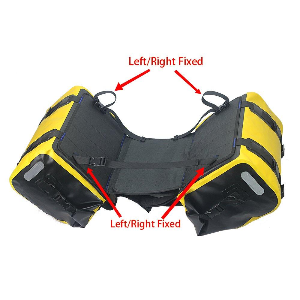 WILD HEART Waterproof Motorcycle 50 L Tank Motor Side One Yellow Saddlebag, Bag, Bag, Size,