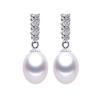 Dainashi Natural Freshwater Pearl Drop Earrings Fine Jewelry For Women Fashion Shiny Zircon 925 Silver Party Wedding Accessories