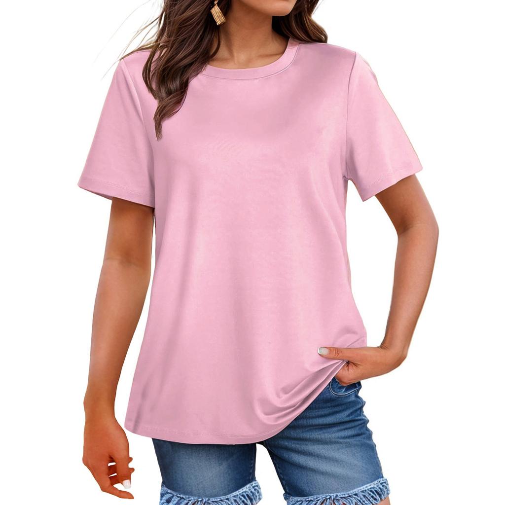 Футболки с короткими рукавами для женщин, модные топы, легкие и мягкие повседневные летние наряды, одежда