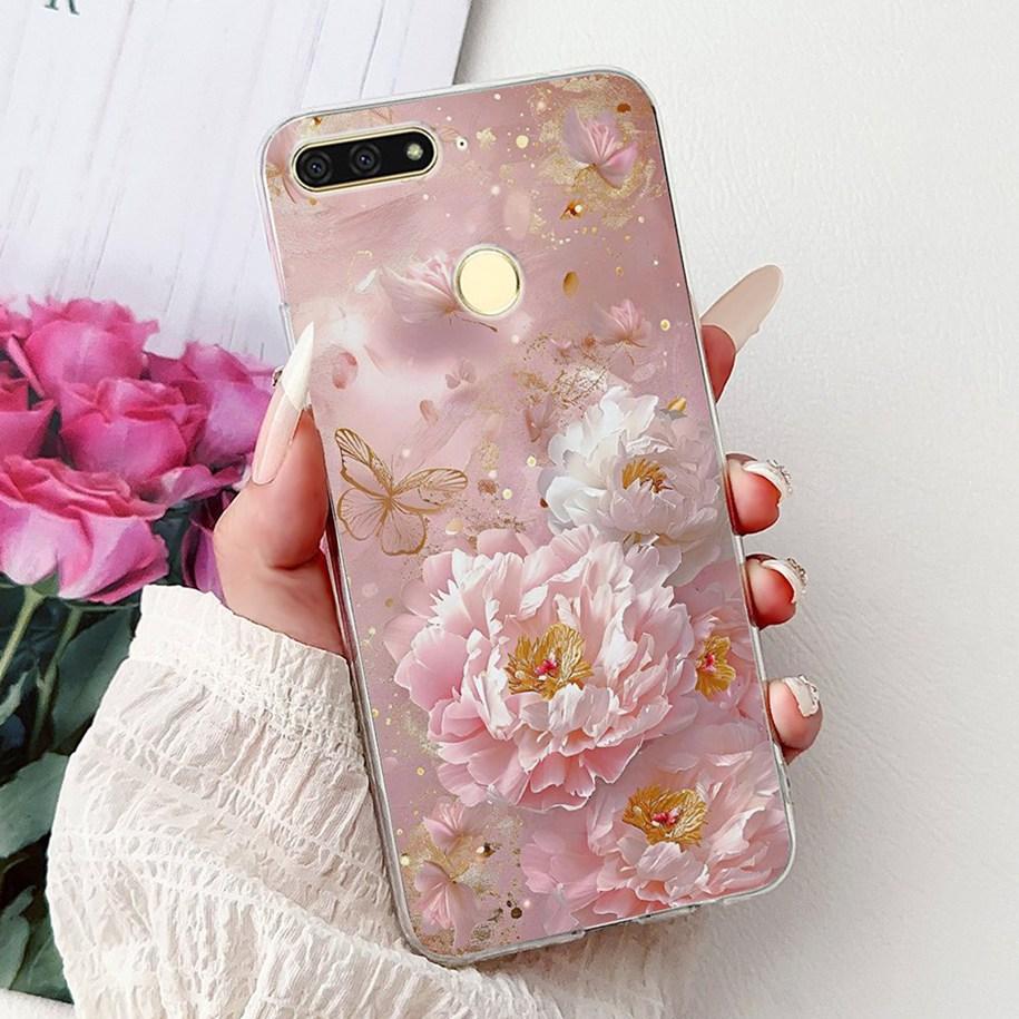For Huawei Y6 2018 Case ATU-L21 ATU-L22 Cover Luxury Marble Butterfly Soft Silicone Phone Cover For Huawei Y6 Prime 2018 Carcasa