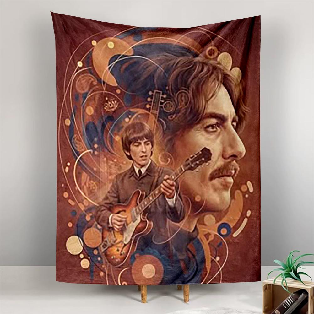 Tapestry George Harrison Beatles Psychedelic Guitar Poster Wall Hanging
