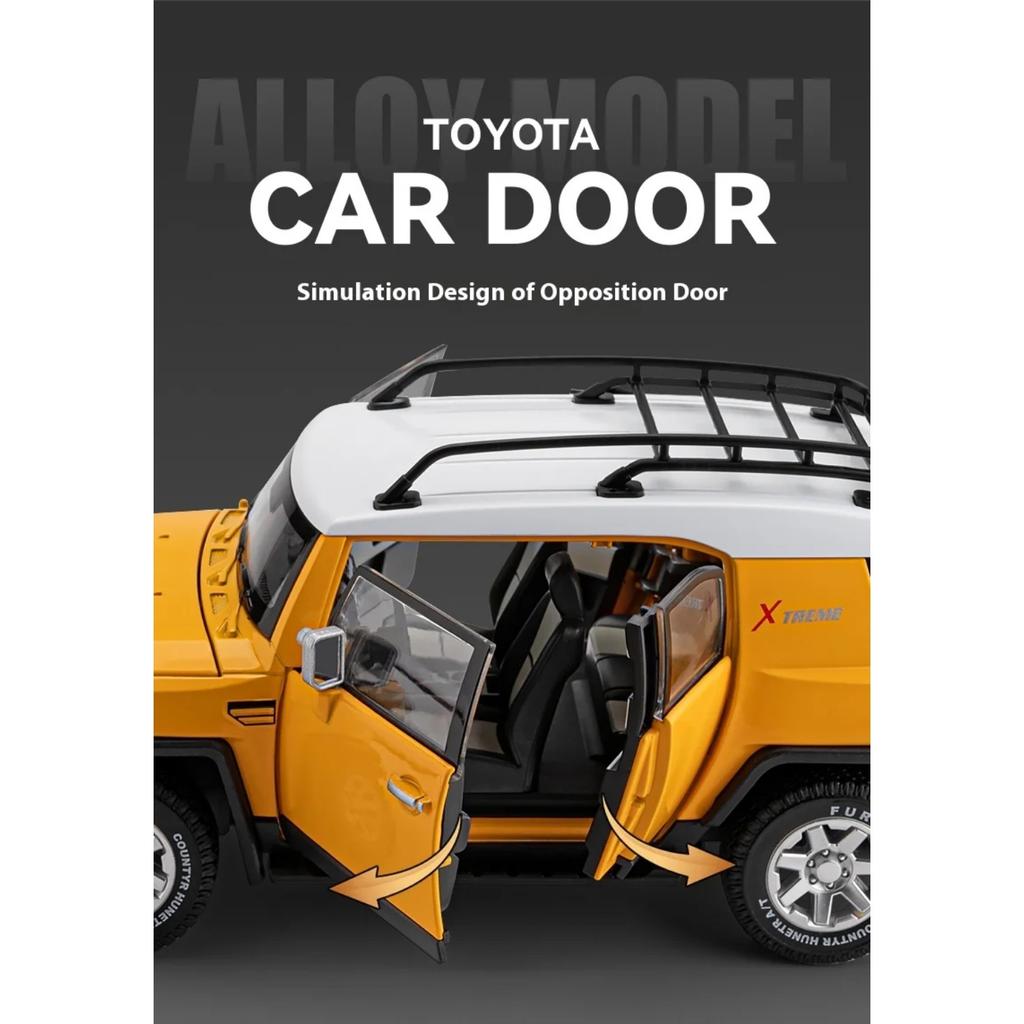 Масштаб 1/24 TOYOTA FJ Cruiser Внедорожный внедорожник Металлический литой под давлением Модель автомобиля Высокое качество Декоративные модные украшения Подарочная коробка для друга