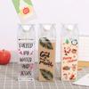 Plastic Clear Milk Carton Water Bottle New Reusable Juice Transparent Sport Leakproof Cup2023 Box Drinking