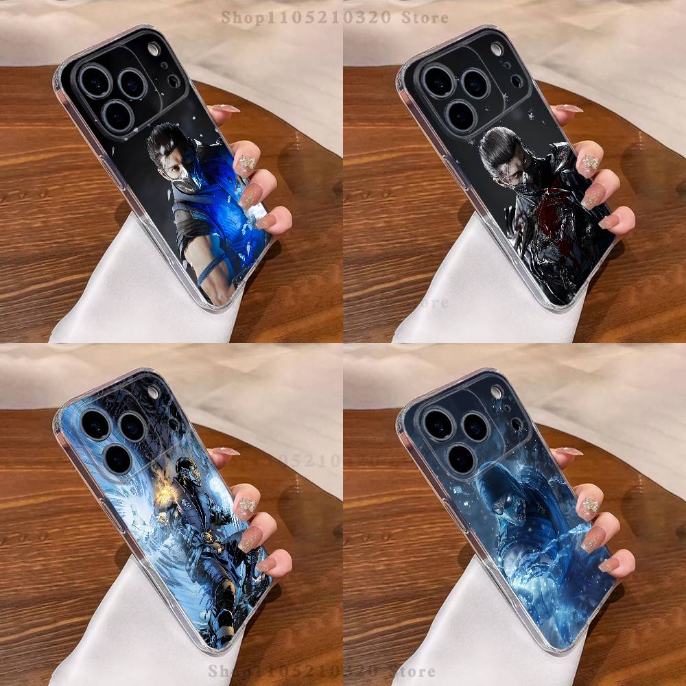 Игровой чехол M-MK S-Sub Zero для iPhone 17,16,15,14,13,12,11 Pro,Max,Plus,XR,Mini,E, прозрачный, с полным покрытием, мягкий