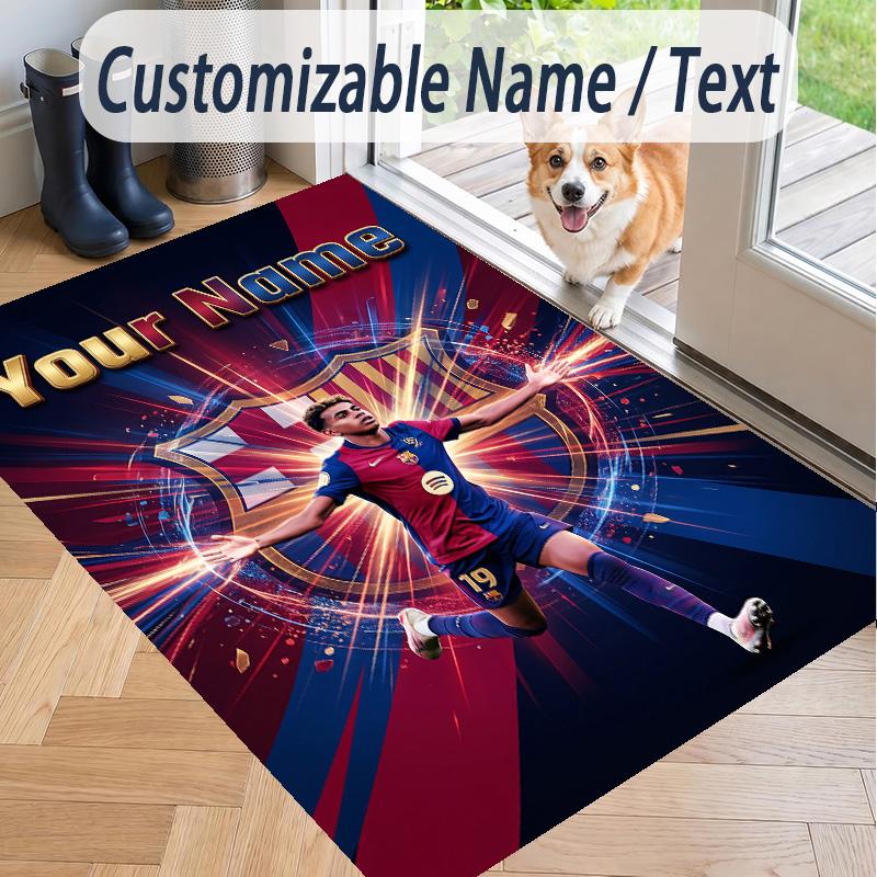Custom Text Printed Rug Lamine Yamal Non Slip Floor Carpet For Home Room Decor