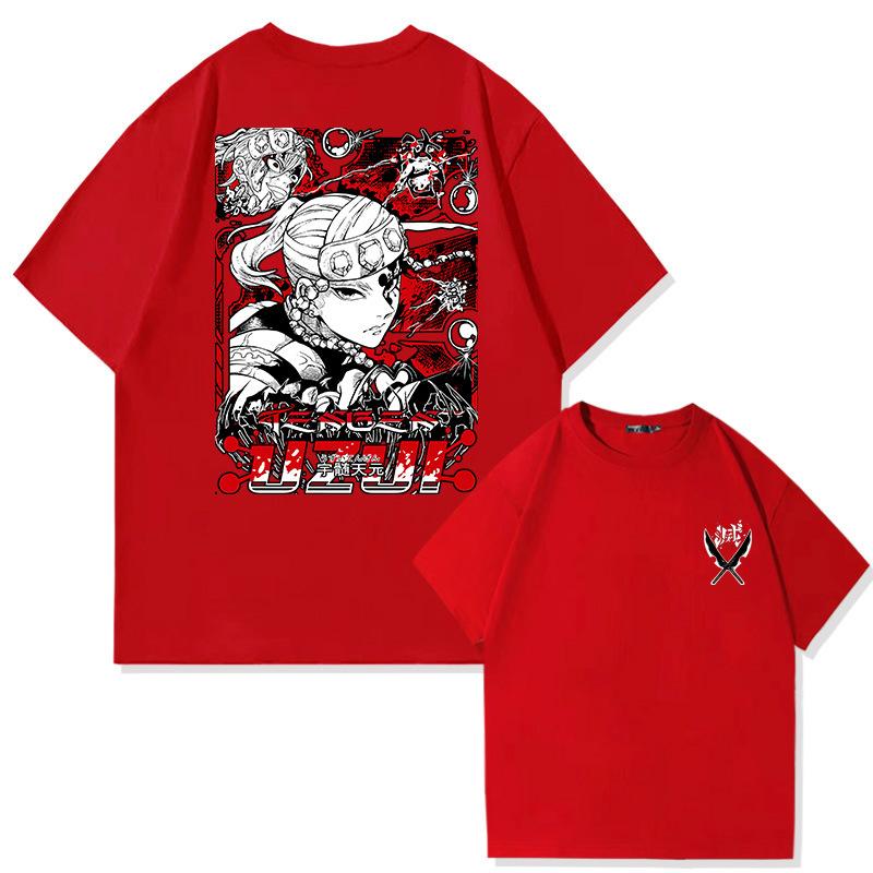 Футболка мужская летняя из 100% хлопка с графическим принтом в стиле аниме «Убийца демонов» Uzui Tengen, повседневная, дышащая, трендовая, уличная мужская одежда