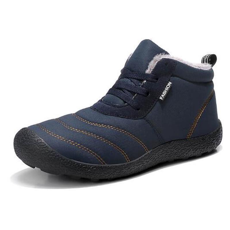 Lace-up men's winter shoes large size 48 cold-proof plus velvet couple shoes warm shoes outdoor waterproof cotton snow boot H976