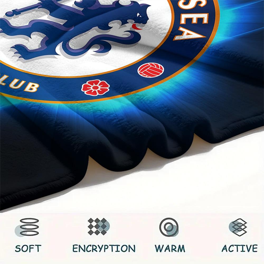 Chelsea FC Flannel Blanket, High quality Comfortable for All Seasons, Home Decor, Warmth and Comfort