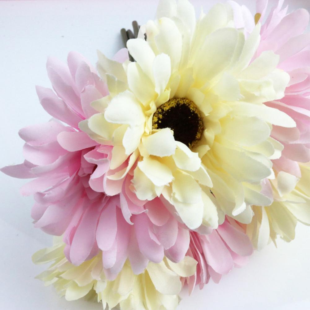 6pcs/bundle Artificial  Flowers Diy Gerbera Simulation Bouquet Home Wedding Decor Accessories