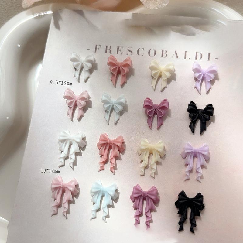 30 шт. красочные ленточные банты для ногтей, подвески, ленточные галстуки, детали для ногтей, смоляные 3D-украшения для ногтей, аксессуары Kawaii