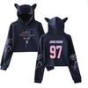 Kpop Unisex Bts  jung Kook Jimin 95 97 Hoodie Sweatshirt Cat Ears Tops Crop