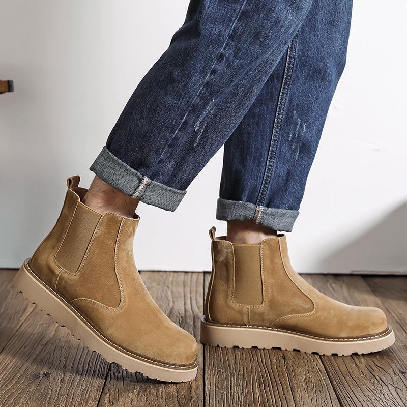 Мужские челси средней высоты, ботинки Мартина в британском стиле, ретро, мужская обувь, осенние дезерты, универсальные короткие ботинки 2229-M