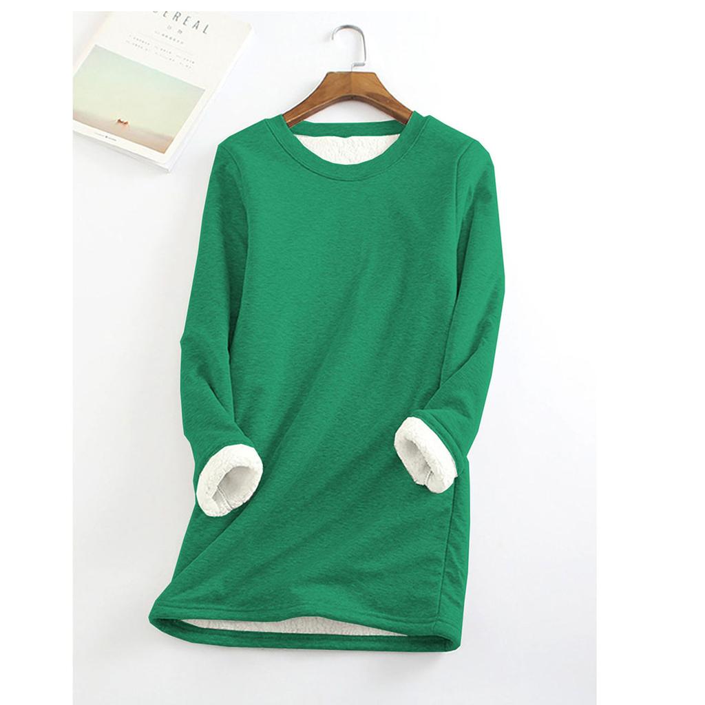 Women's Autumn Winter Plus Size Loose Thickened Velvet Warm Bottoming Shirt Top