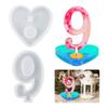 1-10 Numbers Shape DIY Silicone Mold 3D Handmade Candle Holder with Heart Base Gypsum Resin Mold Craft Candlestick Mould