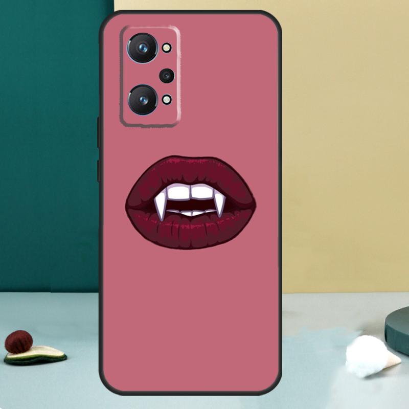 Сексуальные губы вампира Для Realme GT 6T 5 6 GT 7 Pro C67 C75 C61 C55 C53 C51 C21Y C25S 10 11 12 13 14 Pro Plus Чехол