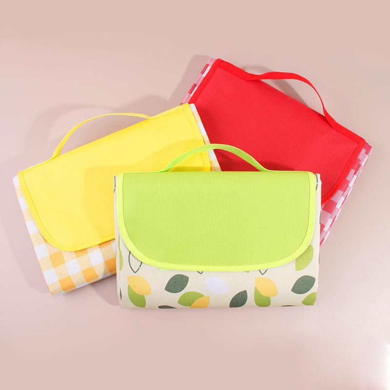 Various Size Picnic Mat Beach Mat Washable Lightweight With Handle Red Checkered For Hiking Travelling Outdoor Camping Parks