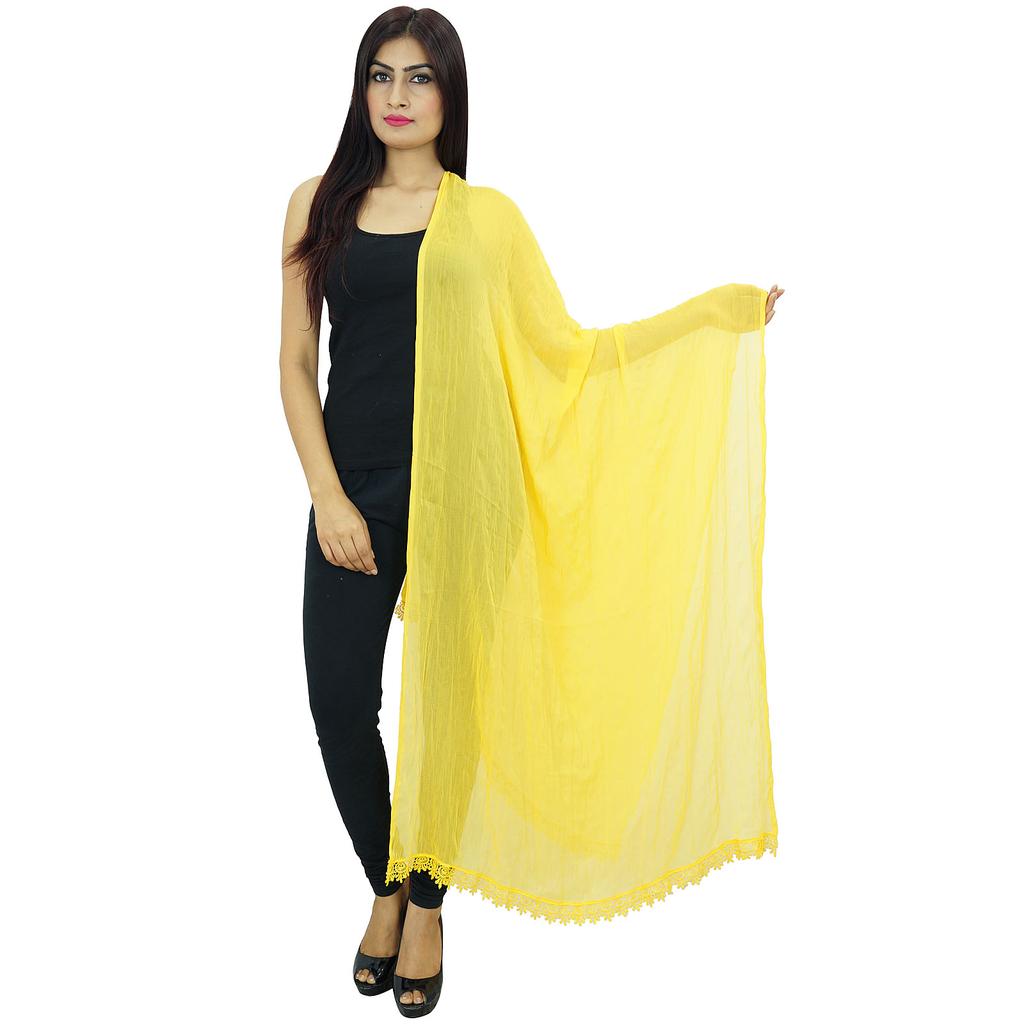 Chiffon Blend Dupatta Long Stole Women Neck Wrap Indian Scarves Chunni Beach