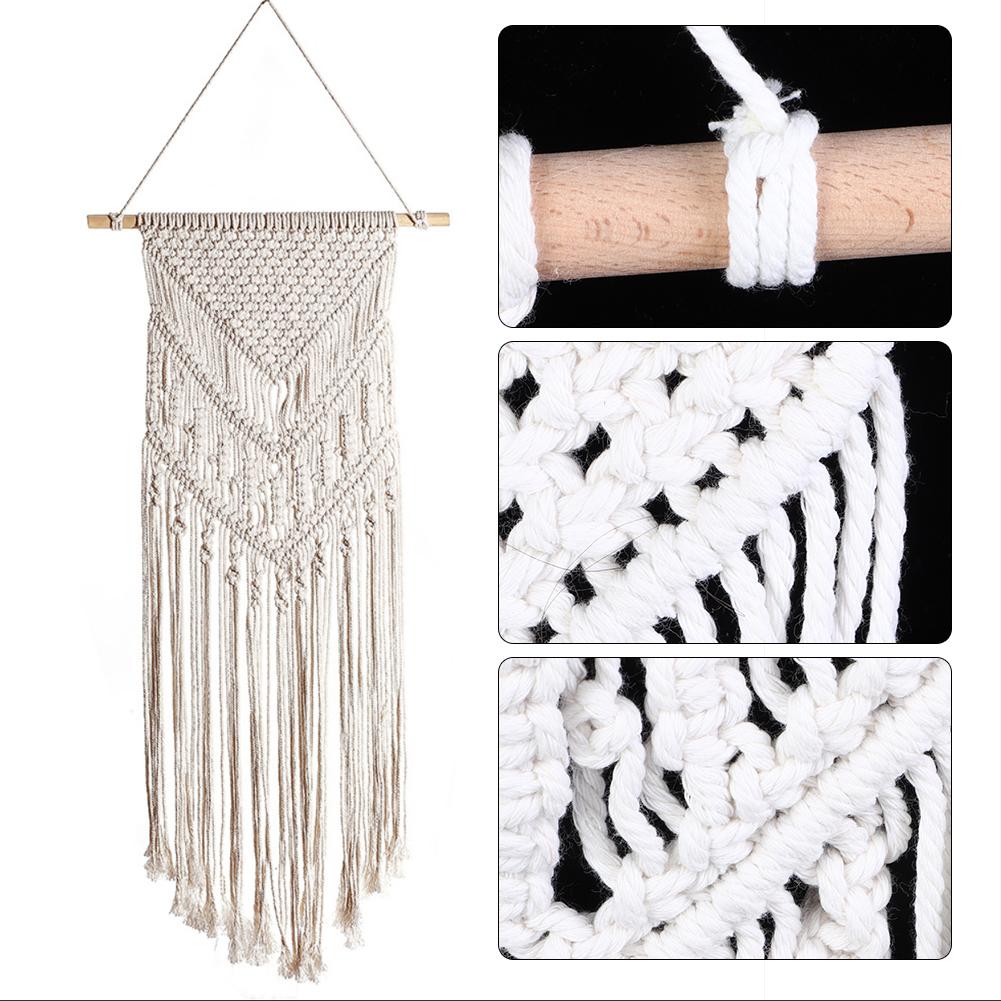 Hanging Woven Tapestry Art Decoration with Tassel for Wedding Bedroom Home Wall Decor