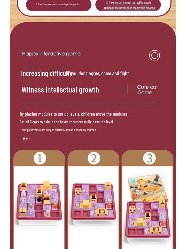 Пазл «Прятки»: Игрушка для тренировки логики кошек для детей