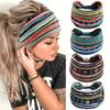 4PCS Boho Fashion Wide Headbands Sweat-absorbent Headscarf Bohemian Hair Accessories for Sports Tennis Gym Exercise MIAO-US