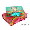 [A0606] - 2 Nesting Boxes 'Frida Kahlo' Green Red - 33x24x8 Cm and 28x20x7 Cm