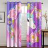Children's Favorite Unicorn Curtains Cartoon Rainbow Horse Curtains 2 Panel Girls Room Bedroom Living Room Window Decor Curtains