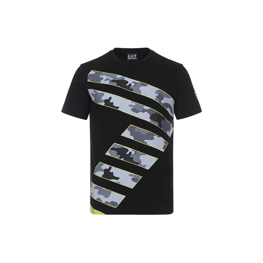 Emporio Armani Мужская футболка EA7 с буквенным принтом, короткий рукав, черная 3GPT25-PJP6Z-1200