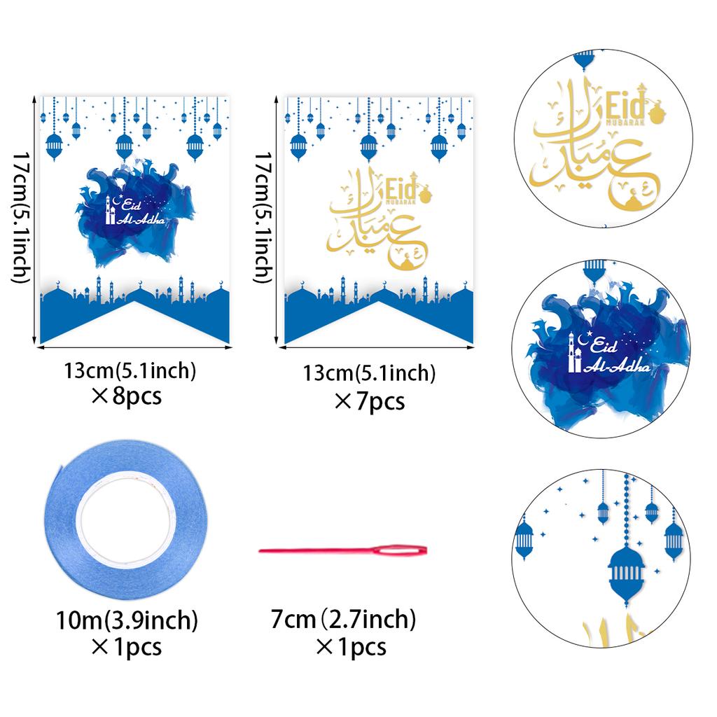 Ramadan Mubarak Decorations - Ramadan Bunting (Black & Gold) Party Flags Kids